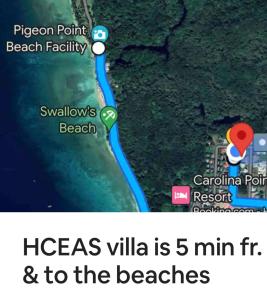 Bon AccordHCeas guest apartment的海滩地图的截图