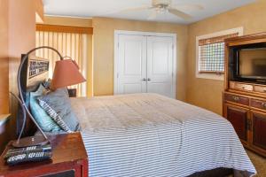 基黑Orchid Suite in South Maui, across from the beach, 1 bedroom sleeps 4的一间卧室配有一张床和一台平面电视