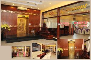 金瓯khách sạn Quốc Tế的购物中心和商店的照片拼合在一起