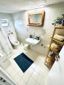 卡拉马塔Vasiliki Guest House的一间带卫生间和水槽的浴室
