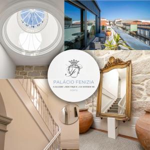 波尔图Palácio Fenizia Lux Apartments的照片与楼梯和镜子相拼合