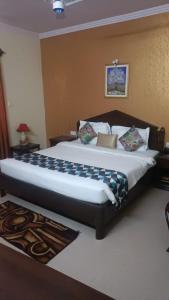 巴加Blue Flamingo Goa Apartment-Casa-Baga的一间卧室,卧室内配有一张大床