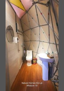 大叻Nature Homes Đà Lạt的一间带卫生间和水槽的小浴室