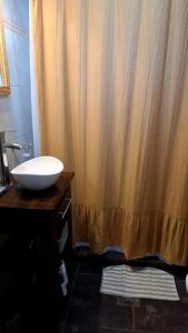 里奥夸尔托La Querencia Apart RC的一间带水槽和淋浴帘的浴室
