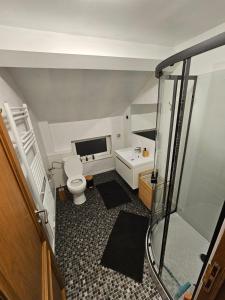 迪南Appartement Luna的一间带卫生间和水槽的小浴室