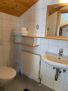 LeisachKlausmoarhof的一间带卫生间和水槽的浴室