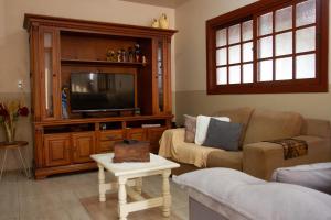 卡内拉Casa Baseggio的带沙发和电视的客厅