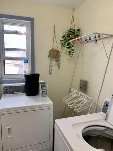 哈利法克斯Stylish Apt #1, Central Location的洗衣房配有洗衣机和窗户