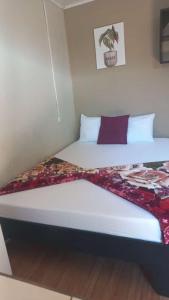 托尔图格罗Apartamentos Caimán 3的小型客房内的一张床位。