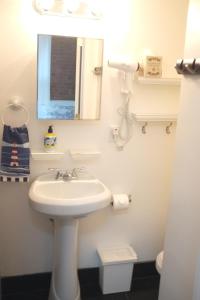 纽约Midtown Nest Studio Self Serviced Apartment Sleeps 5的白色的浴室设有水槽和镜子