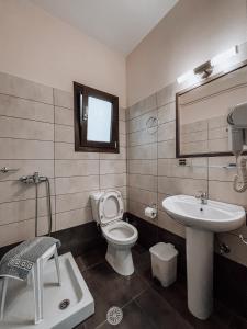 斯科派洛斯Hotel Eleni的一间带卫生间和水槽的浴室