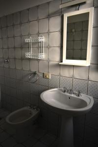 拉默齐亚泰尔默Agriturismo Trigna的一间带水槽、镜子和卫生间的浴室