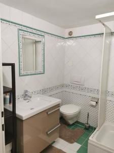 皮茨河谷阿兹尔Apart Desiree的一间带水槽、卫生间和镜子的浴室