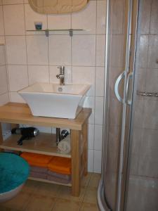 Ferienwohnungen Gorn的一间带水槽和淋浴的浴室