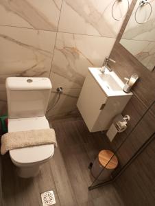 塞雷Nikou Nikolaou Apartment的浴室配有白色卫生间和盥洗盆。