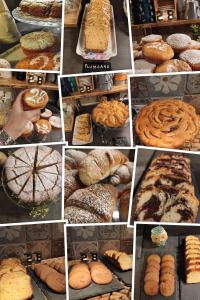 费拉约港al 28 B&B的各种糕点和馅饼的照片拼合在一起