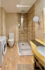 圣米格尔德阿沃纳Nice apartment, friendly complex in Tenerife South的带淋浴、卫生间和盥洗盆的浴室