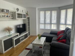 奥利奥Apartamento moderno y acogedor ideal familias的带沙发和电视的客厅