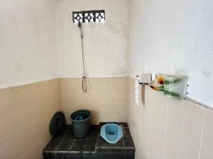 KuripanAlan's Homestay的带淋浴和卫生间的小浴室
