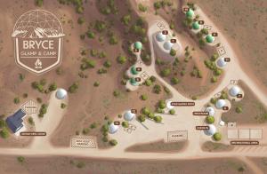 佳能威尔Bryce Glamp And Camp的高尔夫球场的地图