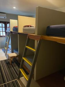 苏梅岛Premium Party Hostel的客房设有两张双层床和梯子