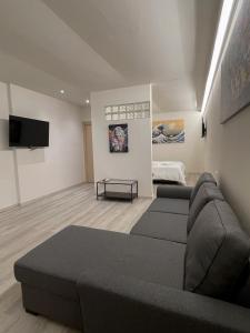 恩波利7Suites的带沙发和平面电视的客厅