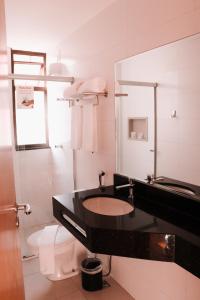 巴西利亚维达广场酒店的一间带水槽和卫生间的浴室