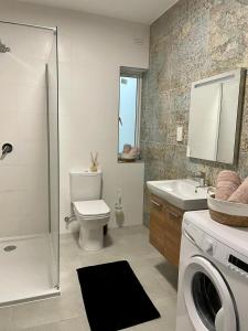 Is-SwieqiSpacious and Cozy Apartment near St Julians - Short Let Apartments Malta的浴室配有卫生间水槽和洗衣机。