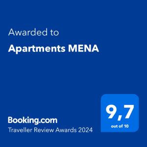 比比涅Apartments MENA的蓝色的屏幕,上面有给申请人的备忘录的文本