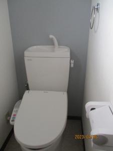 富山Private inn “Come! Akae House” - Vacation STAY 61227v的浴室设有白色卫生间,上面有白色鸭子