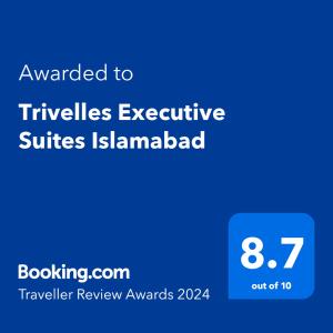 伊斯兰堡Trivelles Executive Suites Islamabad的手机的屏幕,带有发自twilesexecute的文本