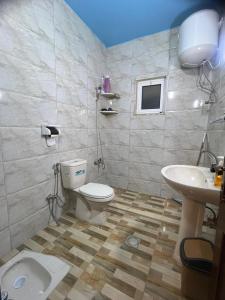 乌姆盖斯Al-Bustan House& Umm Qais的一间带卫生间和水槽的浴室