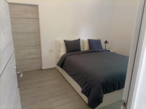洛斯·亚诺斯·德·阿里丹CASA CALAMICHE的一间卧室配有一张带蓝色枕头的床