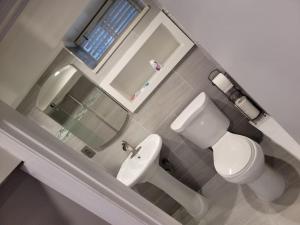 Mount VernonThe Subterranean Haven的浴室配有白色卫生间和盥洗盆。