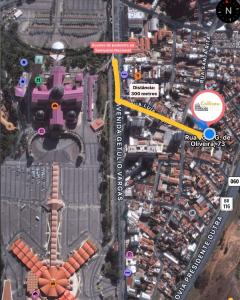 阿帕雷西达Hotel Pousada Colliseu的街道交汇处地图