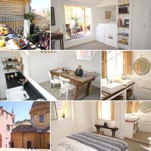 尼斯Ze Perfect Place - Vieux Nice - Exceptionnel Appartement - Calme et Terrasse avec vues的厨房与房子照片的拼合