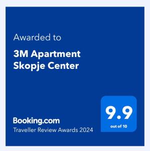 斯科普里3M Apartment Skopje Center的带有文本升级到指定蜗牛中心的设备的截图