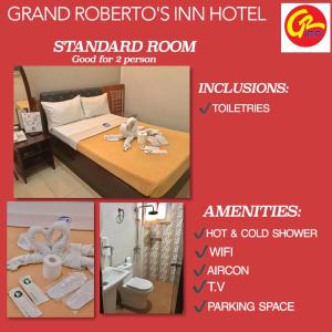 BanguedGrand Roberto's Inn的一张酒店房间四张照片的拼贴图