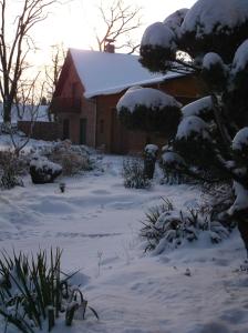 布尔格KASTANIENHOF的前面的地面上积雪的房子