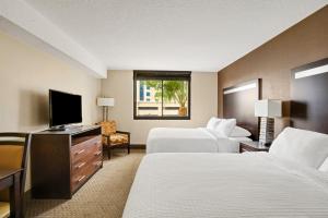 拉斯维加斯卡利吉酒店的酒店客房设有两张床和一台平面电视。
