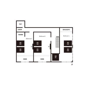 富士河口湖KURA YARD的建筑的平面图