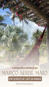 福廷Tiki Pool's Bungalows的棕榈树前的吊床海报