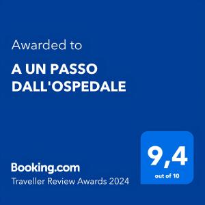 帕多瓦A UN PASSO DALL'OSPEDALE的蓝色的长方形,加上给aun paso dall绿洲的词