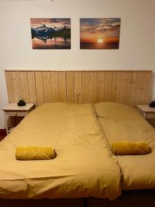 SunnemoSunnemoslantliv B&B的卧室内的一张带两个枕头的床
