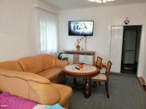 赫日布斯卡Penzion JURA的客厅配有沙发和桌子