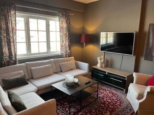 特吕西尔特吕西尔-克努特酒店的带沙发和电视的客厅
