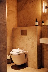 锡姆里斯港Hotel Vyn的一间带卫生间和水槽的浴室
