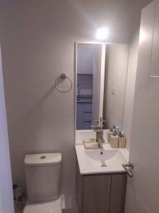 PitrufquénDepartamento Centro Plaza 404的白色的浴室设有卫生间和水槽。