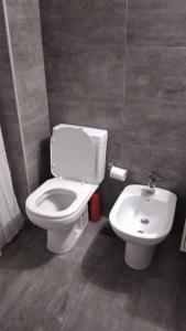 蒙得维的亚South Apartments的浴室配有白色卫生间和坐浴盆。