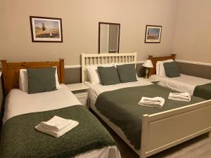埃尔沃斯天鹅旅馆的客房内的两张床和毛巾